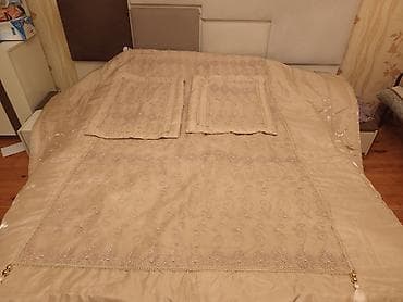 Zərif naxışlı yataq örtüyü dəsti - Rəng: şampan/bej tonları - Tərkib — 3