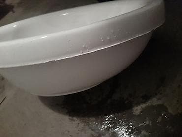 tula: • Oval formalı şaquli üstəqoyma (countertop) lavabo • Material: ağ — 3