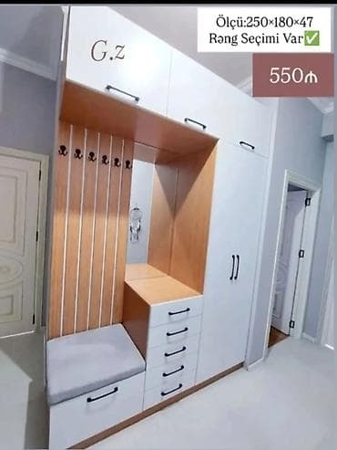 Yeni, 2 qapılı, Güzgülü, Digər rəng, Digər material, Açılan, Düz dolab