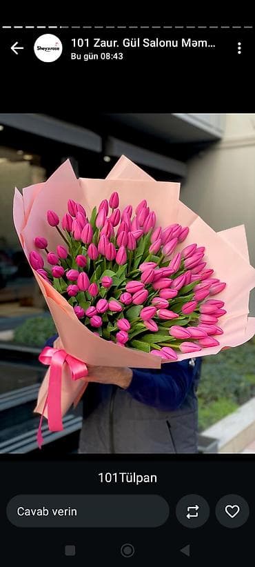 gul qabı: 101-roza 150₼ - Növ: roza (kəsilmiş, bağlamada) - Rənglər: dərin — 5