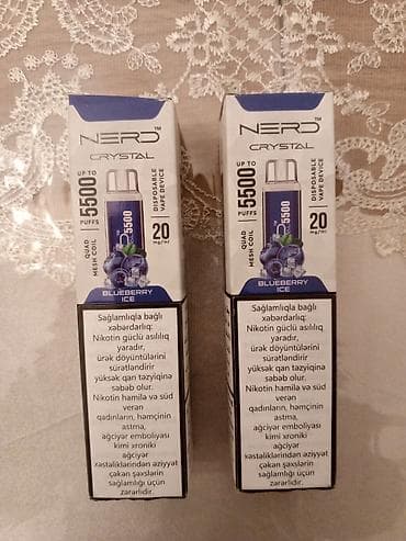 NERD Crystal birdəfəlik vape cihazı – Blueberry Ice ləzzəti -