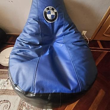 ağ bmw sekilleri: İşlənmiş, Pufik-kreslo, Süni dəri, rəng - Mavi, Çatdırılma yoxdur — 1