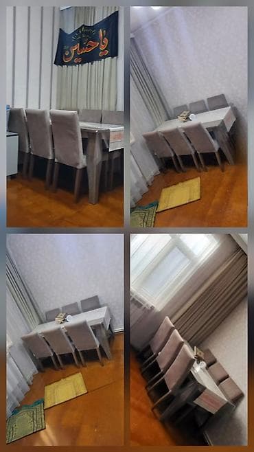 İşlənmiş, Dördbucaq masa, 6 stul