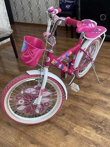 wolf bicycle: Uşaq velosipedi – qızlar üçün dizayn - Rəng: çəhrayı-ağ, çiçək — 2