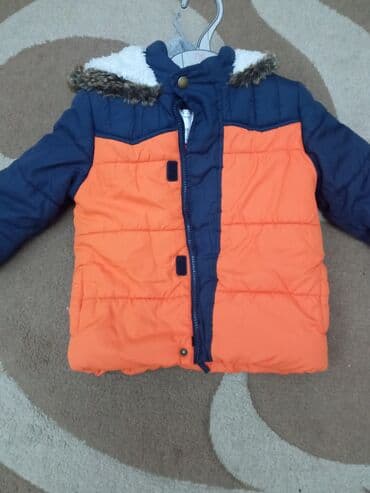 детская верхняя одежда: Uşaq qış gödəkçəsi - Rəng: narıncı və tünd göy kombin - İçlik: qalın — 2