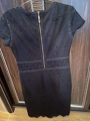 sadə don: 42 razmer Qara zərif qadın donu - Rəng: qara - Stil: bədənə oturan — 2