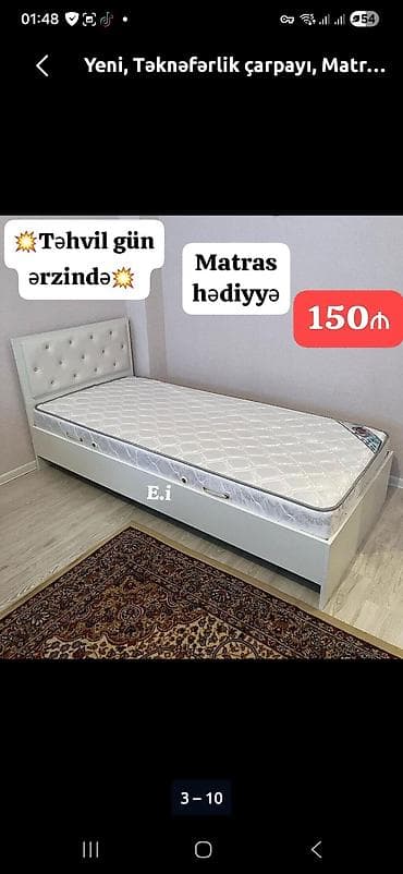 tv stand: Təknəfərlik çarpayılar – müxtəlif modellər - Başlıq hissəsi yumşaq — 3