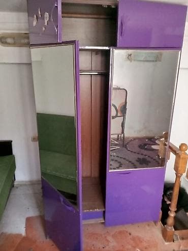 sehf qapi: 6 qapı, Güzgülü, Qəhvəyi, Digər material, Açılan, Düz dolab — 4