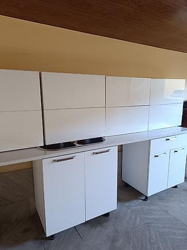Ev üçün mebel: Ağ rəngli modul mətbəx dəsti Ideal vəziyyətdədir. Cızığı, qırığı — 4