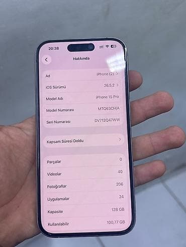 iphone 15 barter: IPhone 15 Pro, 128 GB, Gümüşü, Face ID — 8