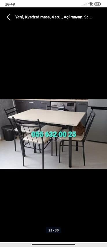 endirimde olan mebeller: Yeni, Kvadrat masa, Açılmayan, Metal, Azərbaycan — 10