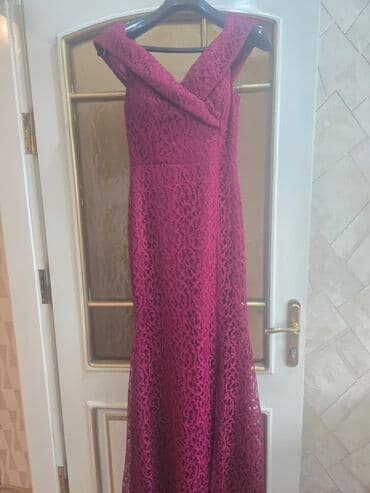 rengli tustuler: Zərif uzun axşam donu – tünd mərcan/şılam rəngi. - Material: tam — 1