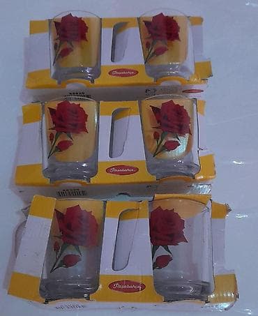 suse qab: Fincanlar, rəng - Qırmızı, Şüşə, 2 ədədli dəst, 250 ml, Rusiya — 3