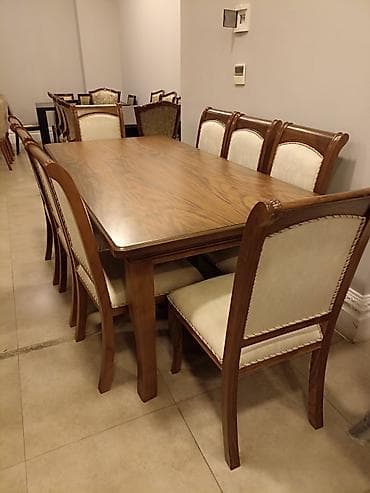 stol kuxna: Qonaq otağı üçün, Yeni, Dördbucaq masa, 8 stul — 1