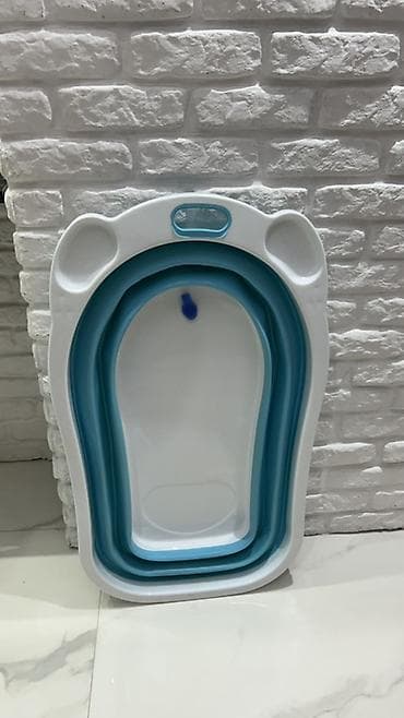 Qatlana bilən uşaq vannası - Rəng: ağ–mavi - Material: bərk plastik + — 4