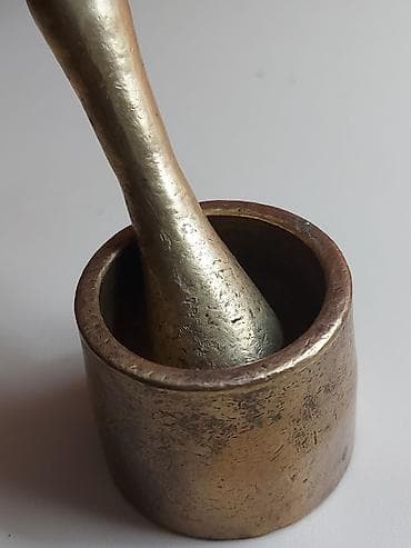 Metal havan və dəstək (əl üyüdəni) - Material: bürünc/mişarə tipli — 3