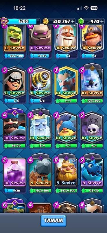 elektro gitara: Clash Royale hesabı – geniş emote və güclü kart kolleksiyası - Kral — 7