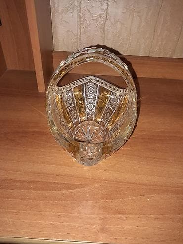 aksesuar qabi: Büllur dekorativ səbət dəsti – 2 ədəd - Material: qalın şüşə/büllur - — 5