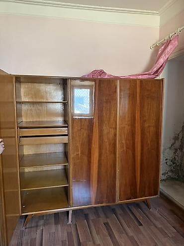 3 qapılı, Siyirməli, Qəhvəyi, Taxta, Açılan, Düz dolab — 2