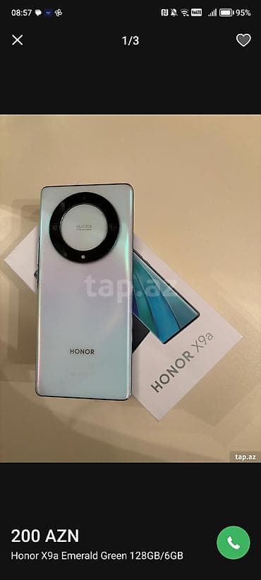 telefin: Honor X9a, 128 GB, rəng - Yaşıl — 1