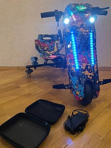 drift: Elektrikli uşaq drift skuter-kart - Rəngli “splash” dizaynlı gövdə — 2