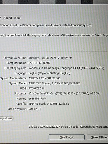 komputerlər diz ustu: ASUS TUF Gaming F15 oyun noutbuku Xüsusiyyətlər: - Prosessor: Intel — 5