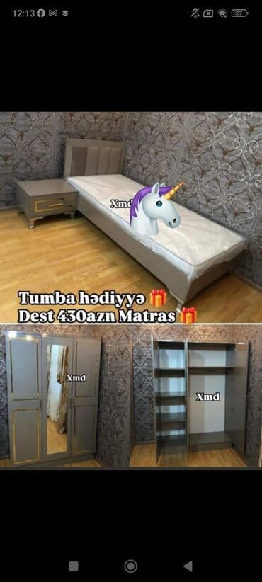 купить двуспальную кровать: Yataq otağı dəsti — 1