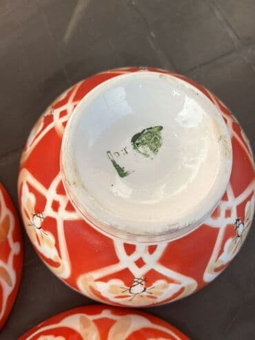 Kabrolar: Qədimi Rəngli naxışlı keramika kasa dəsti. - Sayı: 5 ədəd - — 2