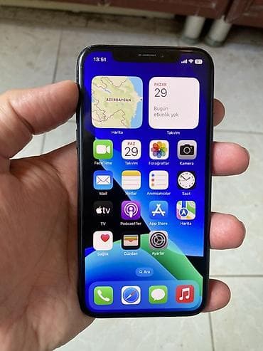 ipone x: IPhone X, 64 GB, Qara, Face ID — 2