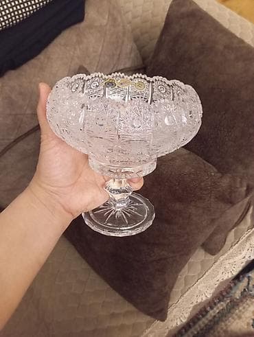 qab qaşıq: Tomun kristal konfeti qabı - Material: qalın, şəffaf kristal şüşə - — 6