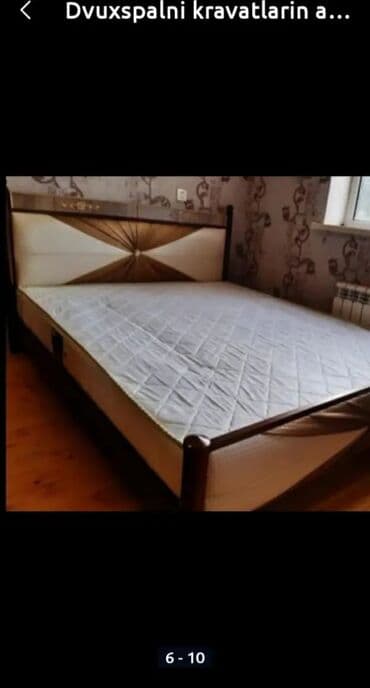 dəmir carpayı: Yeni, İkinəfərlik çarpayı, Bazasız, Matras ilə, Siyirməsiz, Azərbaycan — 3