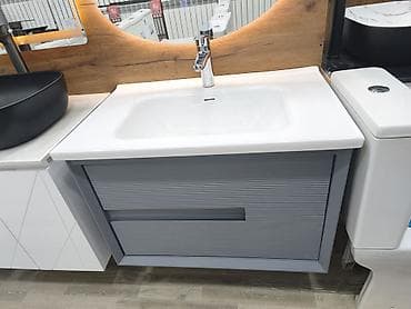 kabina hamam: Hamam üçün lavabo ilə şkaf dəsti - Müasir dizaynlı asma tip şkaf və — 2