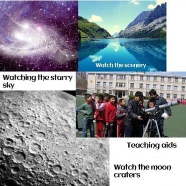 boyuk hovuz: Eyebre teleskop. Xüsusiyyətləri: 70 mm diafraqm və 400 mm fokus — 7