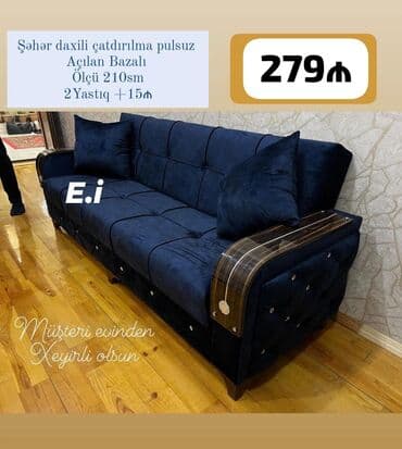 Divan, Açılan, Bazalı, Vеlur parça, Şəhərdaxili pulsuz çatdırılma