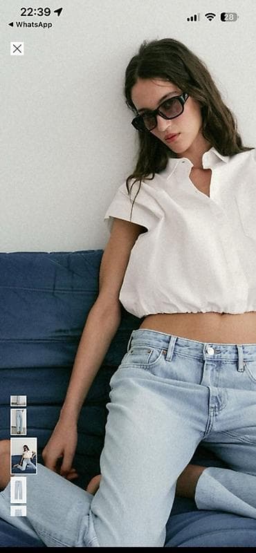 cins walvar: Açıq mavi ZARA cins şalvar. Razmer 36dır ancaq geniş kesimdir oversize — 5