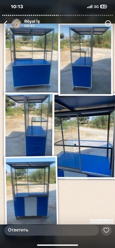 şuşə vitrin: Şüşə qoruyucu panelləri və möhkəm çərçivəsi olan bu səyyar sərgi — 1