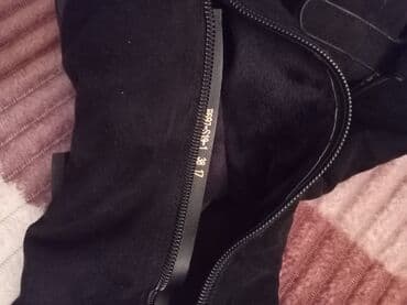 çəkməcə: Qadın dizüstü çəkmə - Rəng: qara - Material: süet effekti (yumşaq — 2