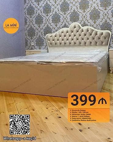 saloglu tek carpayi: İkinəfərlik çarpayı, Bazalı, Matras ilə — 1