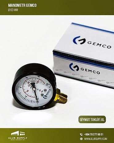 толщиномер баку: Manometr Gemco ✅ Bağlantı: Sarı rəngli pirinç ✅ Dəqiqlik sinfi: CL — 1