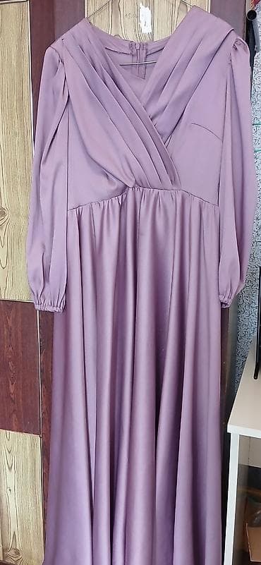lil solid: Uzun ziyafət/libas – bənövşəyi (lilov) rəng - Model: Uzun, axıcı — 1