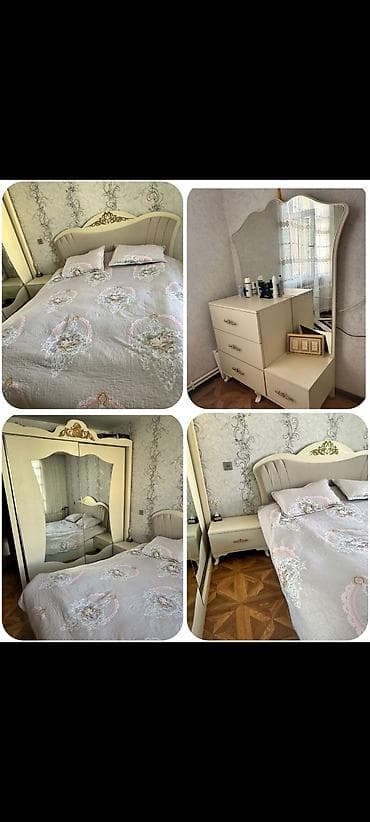 Двуспальная кровать, Шкаф, Комод, Трюмо, Б/у