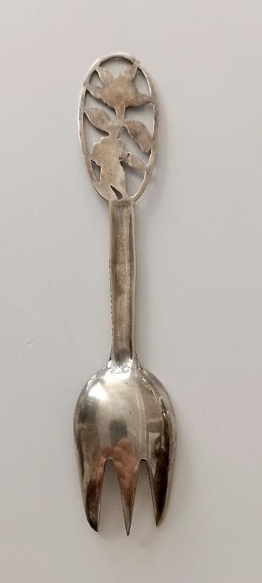 ayi sekilleri: Gümüş tonlu metal salat qaşığı (spork) - Üç dişli qaşıq ucu: həm — 3