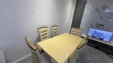 stollar: Qonaq otağı üçün, Açılmayan, Dördbucaq masa, 6 stul — 3