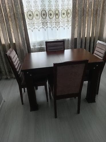 2ci el mebel aliram: Mətbəx üçün, İşlənmiş, Açılan, Dördbucaq masa, 4 stul — 3