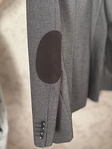 Üst geyimləri: Kişi üçün klassik-jilet tipli blazer pencək - Rəng: tünd boz, xırda — 4