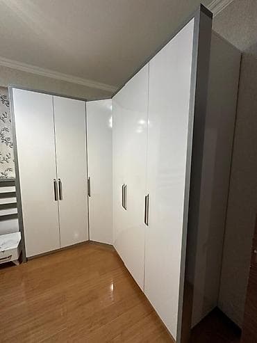 dolab satilir: İşlənmiş, 5 qapı, Siyirməli, Ağ, Digər material, Açılan, Künc dolab — 2