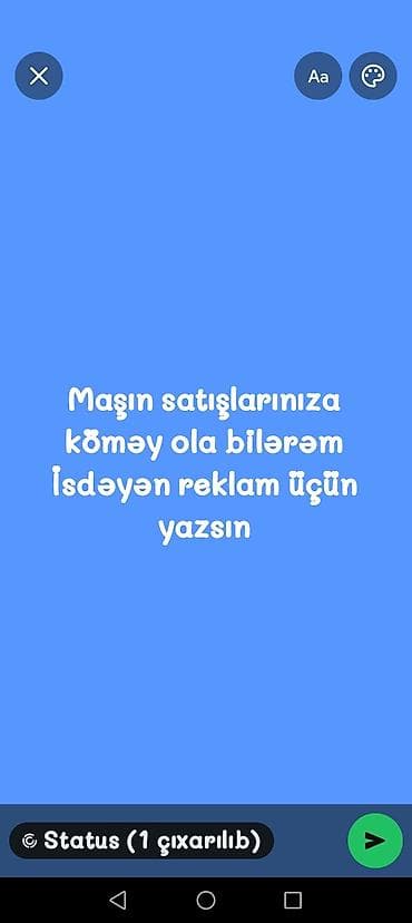 Xidmət: Avtomobil satışlarının təşviqi və reklamı - Avtomobilini tez