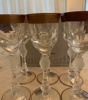 qab dəstləri: Qədəhlər, Xrustal, 6 ədədli dəst, Çexiya — 4