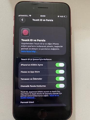 su radiatoru ev: IPhone SE 2022, 64 GB, Qırmızı, Barmaq izi — 6