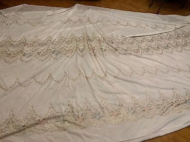 Подушки: Zərif naxışlı pərdə/örtük parçasi - Rəng: krem-ağ əsas fon - Dizayn — 3